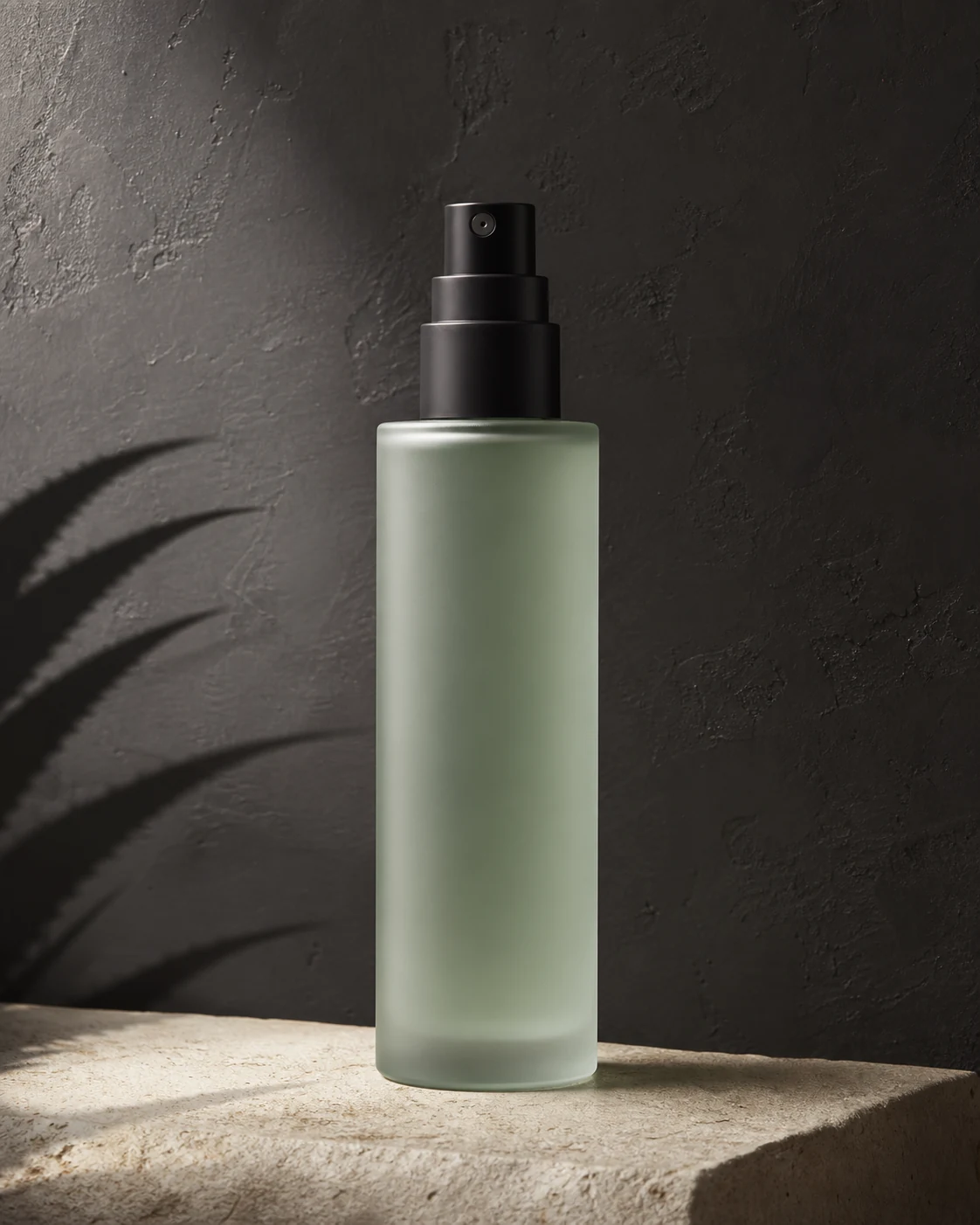 Unbranded frosted mist bottle with aloe and mineral stone